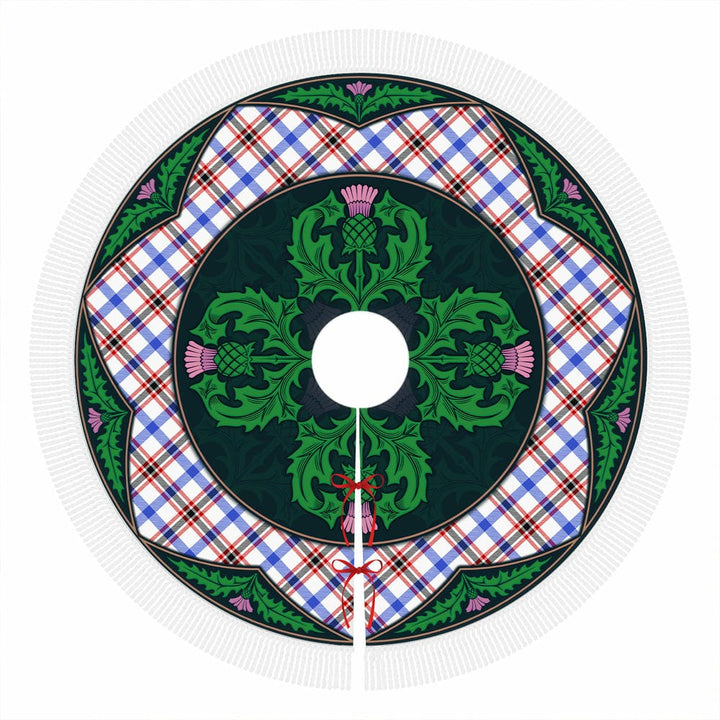 Scottish Boswell Modern Clan Tartan Christmas Tree Skirt Old Scottish Thistle Flower Tassels Tartan Plaid 1