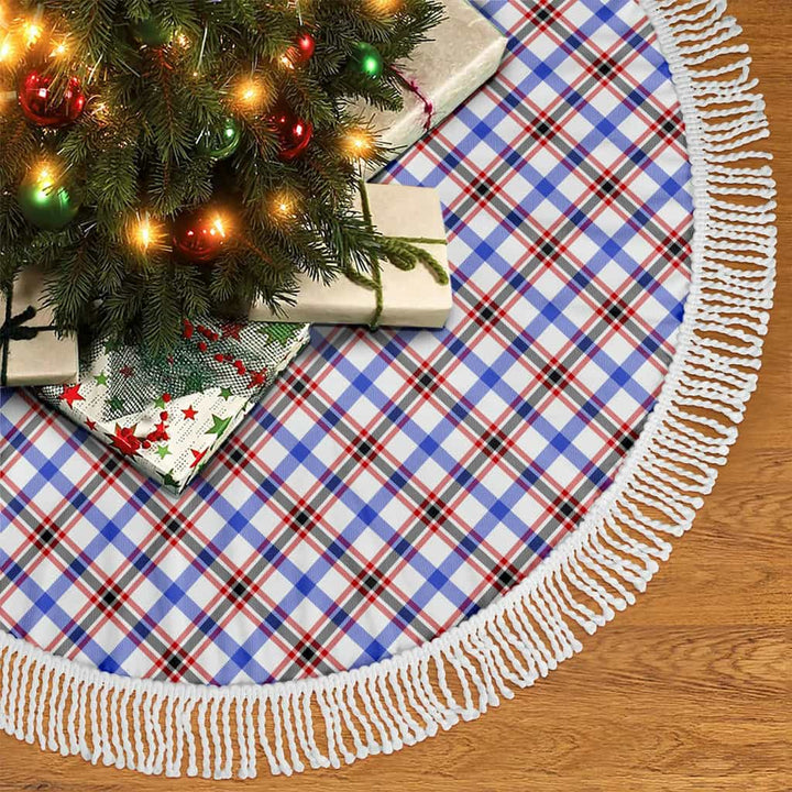 Scottish Boswell Modern Clan Tartan Christmas Tree Skirt Tassels 2 Tartan Plaid