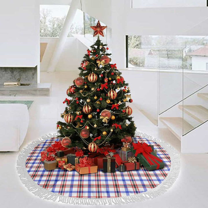 Scottish Boswell Modern Clan Tartan Christmas Tree Skirt Tassels 3 Tartan Plaid
