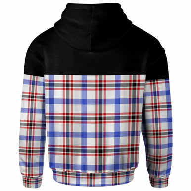 Scottish Boswell Modern Clan Tartan Hoodie - Horizontal Style Back Side Tartan Plaid