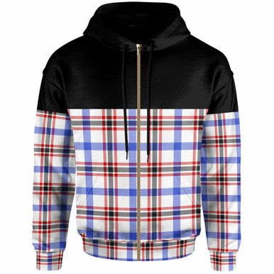 Scottish Boswell Modern Clan Tartan Hoodie - Horizontal Style Zip Tartan Plaid