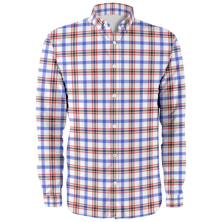 Scottish Boswell Modern Clan Tartan Long Sleeve Shirt Front Side Tartan Plaid