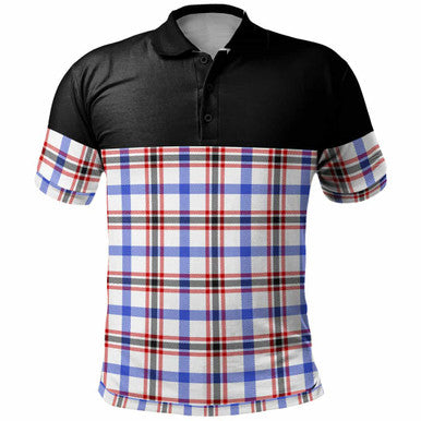 Scottish Boswell Modern Clan Tartan Polo Shirt - Horizontal Style Front Side Tartan Plaid