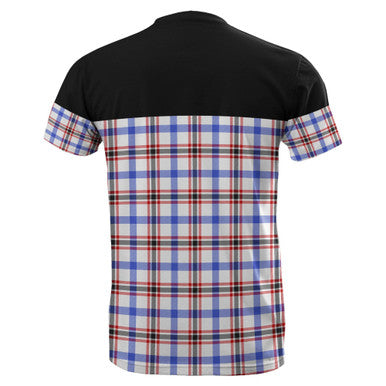 Scottish Boswell Modern Clan Tartan T-Shirt Horizontal Style Back Side Tartan Plaid