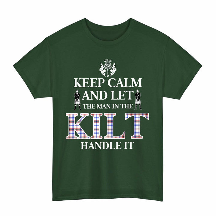 Scottish Boswell Modern Clan Tartan T-Shirt - Keep Calm Tartan Plaid Forest Green Color