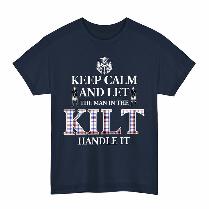 Scottish Boswell Modern Clan Tartan T-Shirt - Keep Calm Tartan Plaid Navy Color