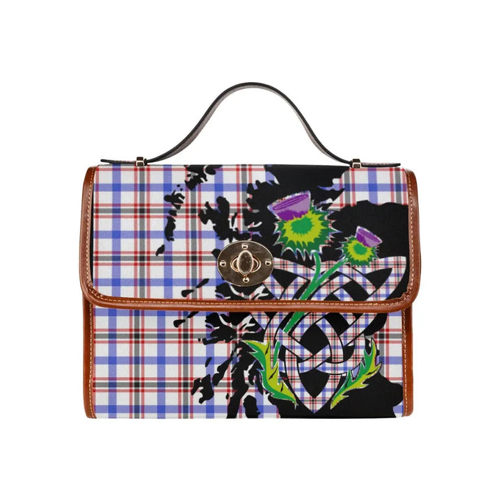 Scottish Boswell Modern Clan Tartan Waterproof Canvas Bag With Thistle Tartan Plaid 2