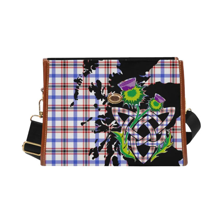 Scottish Boswell Modern Clan Tartan Waterproof Canvas Bag With Thistle Tartan Plaid 1
