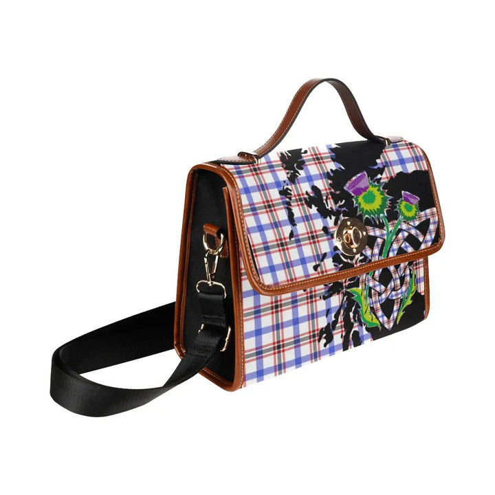 Scottish Boswell Modern Clan Tartan Waterproof Canvas Bag With Thistle Tartan Plaid 3