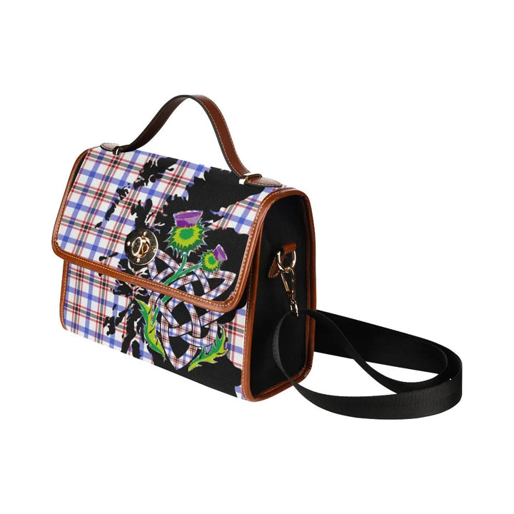 Scottish Boswell Modern Clan Tartan Waterproof Canvas Bag With Thistle Tartan Plaid 4