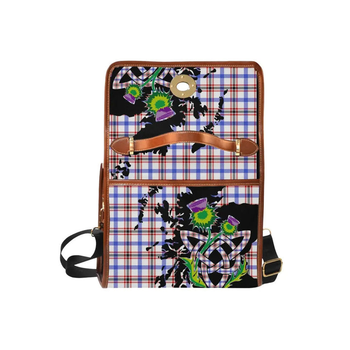 Scottish Boswell Modern Clan Tartan Waterproof Canvas Bag With Thistle Tartan Plaid 6