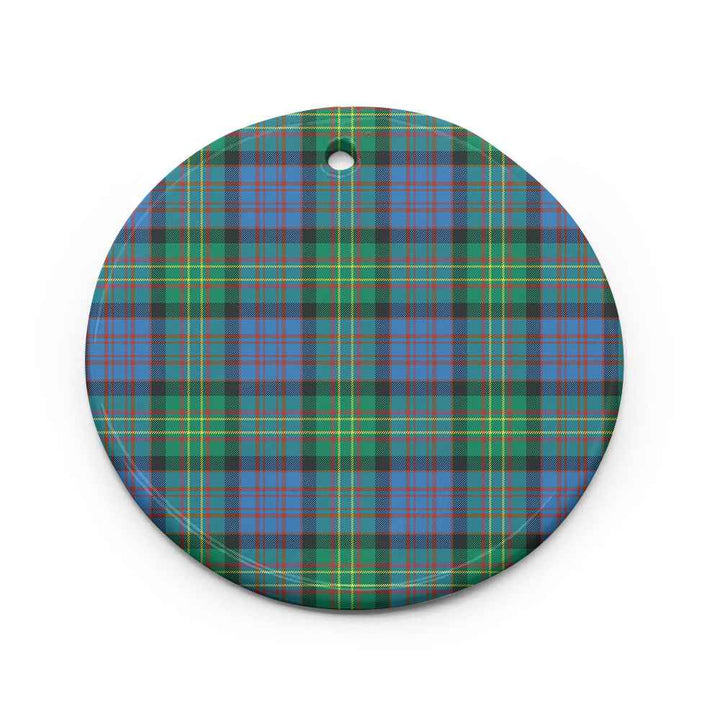 Scottish Bowie Ancient Clan Tartan Ceramic Ornament Circle Shape Tartan Plaid