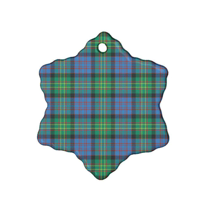 Scottish Bowie Ancient Clan Tartan Ceramic Ornament Snow Flake Shape Tartan Plaid