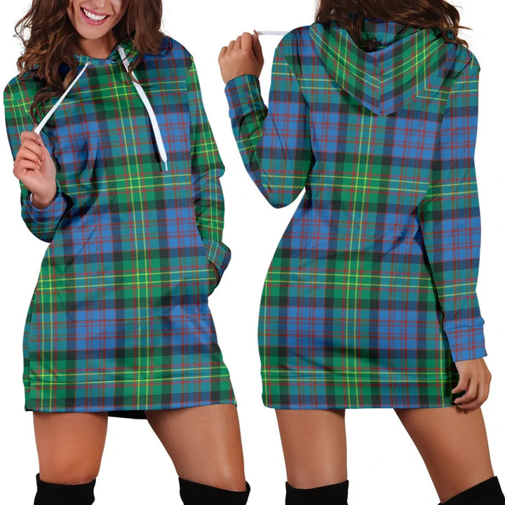 Scottish Bowie Ancient Clan Tartan Hoodie Dress