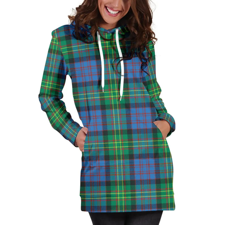 Scottish Bowie Ancient Clan Tartan Hoodie Dress
