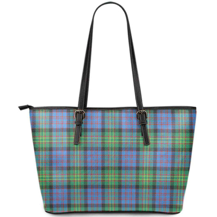 Scottish Bowie Ancient Clan Tartan Leather Tote Tartan Plaid