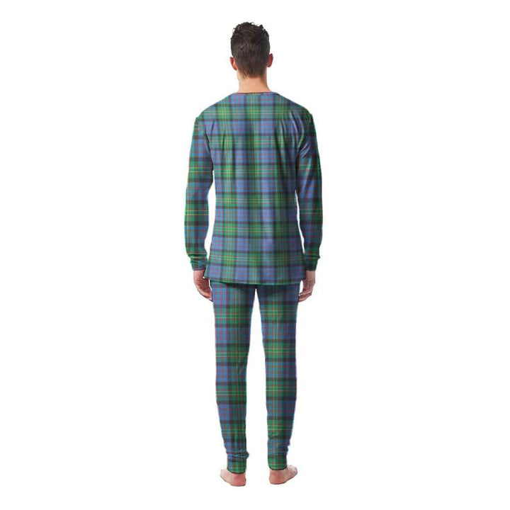 Scottish Bowie Ancient Clan Tartan Pajama Set Men Back Side Tartan Plaid