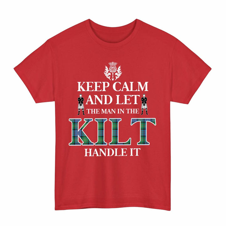 Scottish Bowie Ancient Clan Tartan T-Shirt - Keep Calm Tartan Plaid Red Color