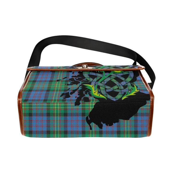Scottish Bowie Ancient Clan Tartan Waterproof Canvas Bag With Thistle Tartan Plaid 5