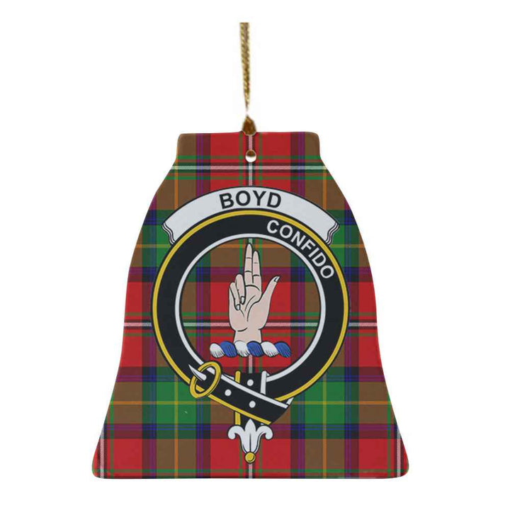 Scottish Boyd Clan Crest Tartan Ceramic Ornament Bell Shape Tartan Plaid