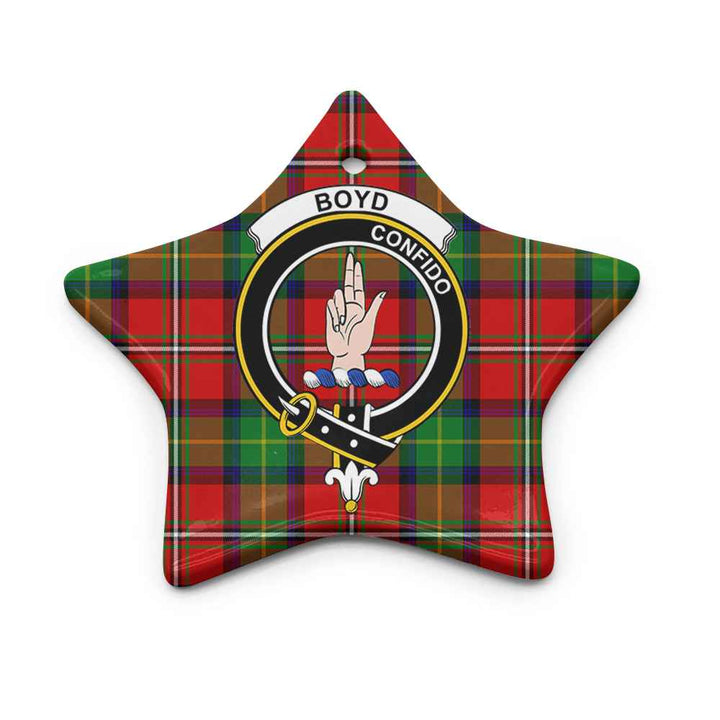 Scottish Boyd Clan Crest Tartan Ceramic Ornament Star Shape Tartan Plaid
