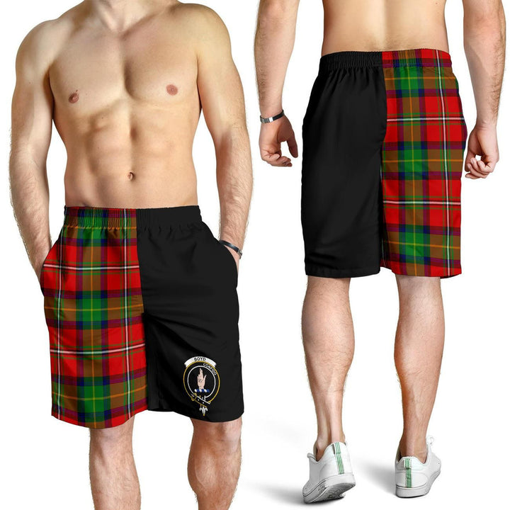 Scottish Boyd Clan Crest Tartan Half of Me Men's Shorts