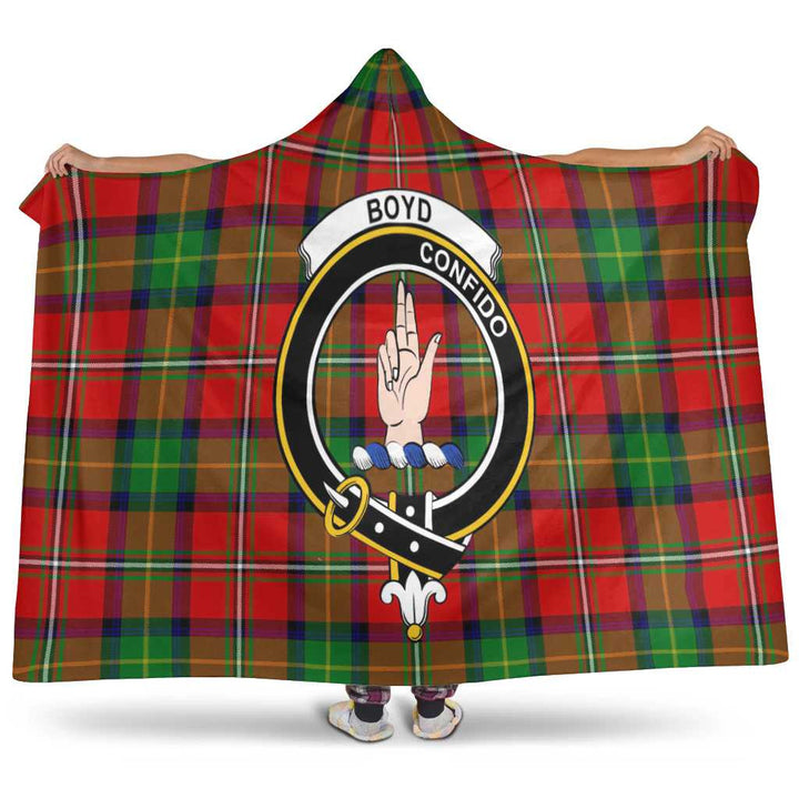Scottish Boyd Clan Crest Tartan Hooded Blanket Tartan Plaid 1