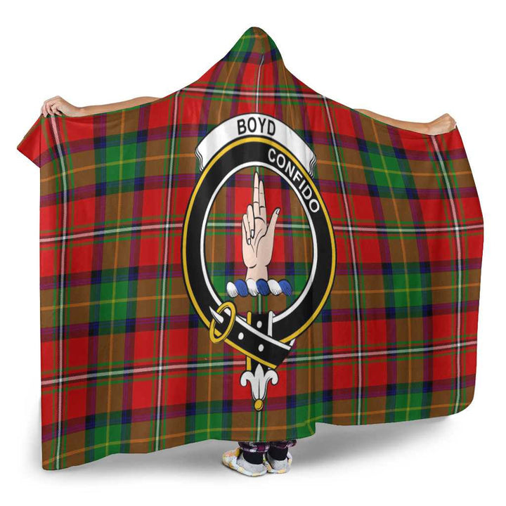 Scottish Boyd Clan Crest Tartan Hooded Blanket Tartan Plaid 2