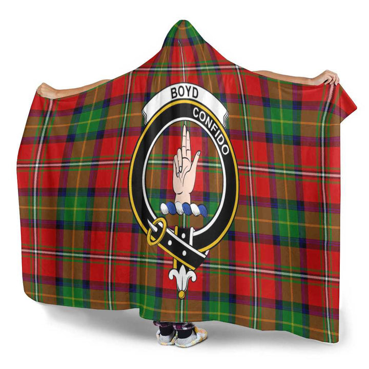 Scottish Boyd Clan Crest Tartan Hooded Blanket Tartan Plaid 3