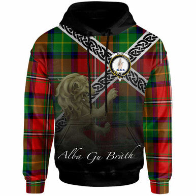 Scottish Boyd Clan Crest Tartan Hoodie - Scotland Lion Front Side Tartan Plaid