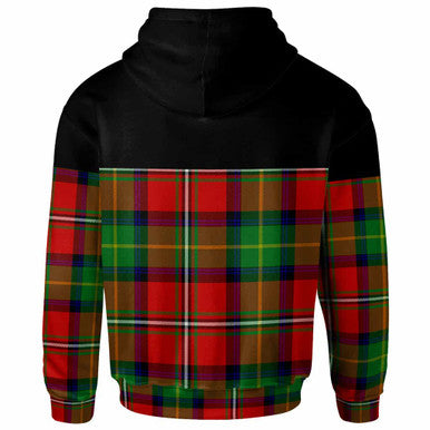 Scottish Boyd Clan Crest Tartan Hoodie - Horizontal Style Back Side Tartan Plaid
