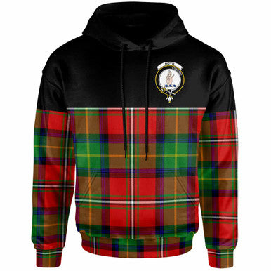 Scottish Boyd Clan Crest Tartan Hoodie - Horizontal Style Front Side Tartan Plaid