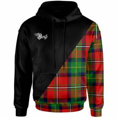 Scottish Boyd Clan Crest Tartan Hoodie - Military Logo Front Side Tartan Plaid