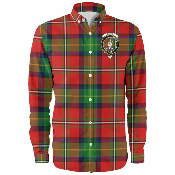 Scottish Boyd Clan Crest Tartan Long Sleeve Shirt Front Side Tartan Plaid