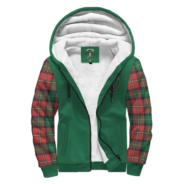 Scottish Boyd Clan Crest Tartan Plaid Sleeve Sherpa Hoodie