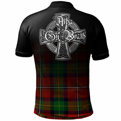 Scottish Boyd Clan Crest Tartan Polo Shirt - Alba Gu Brath Family Crest Celtic Inspired Back Side Tartan Plaid