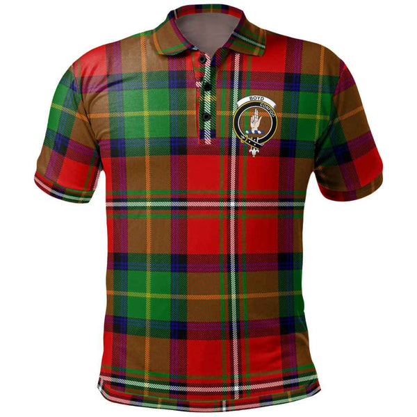 Scottish Boyd Clan Crest Tartan Polo Shirt Front Side Tartan Plaid