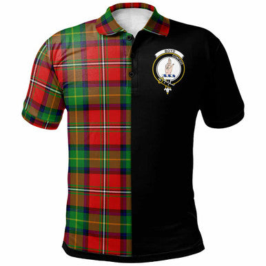 Scottish Boyd Clan Crest Tartan Polo Shirt - Half in Me Front Side Tartan Plaid