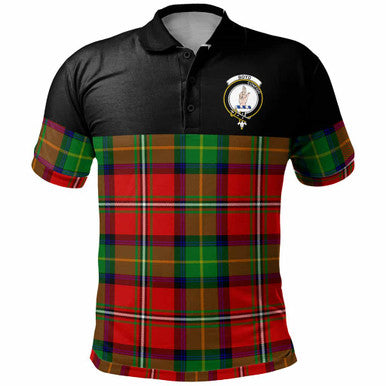 Scottish Boyd Clan Crest Tartan Polo Shirt - Horizontal Style Front Side Tartan Plaid