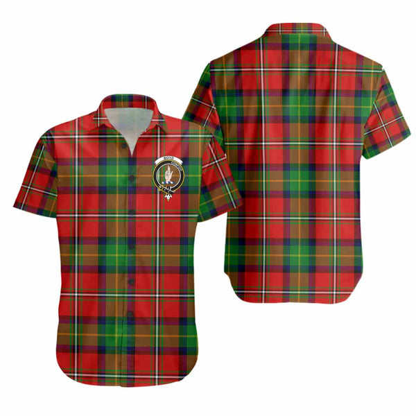 Scottish Boyd Clan Crest Tartan Short Sleeve Shirt Tartan Plaid