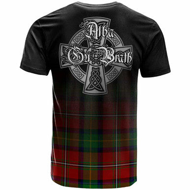 Scottish Boyd Clan Crest Tartan T-Shirt - Alba Gu Brath Family Crest Celtic Inspired Back Side Tartan Plaid