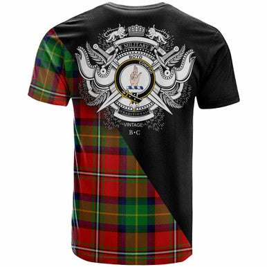 Scottish Boyd Clan Crest Tartan T-Shirt - Military Logo Back Side Tartan Plaid