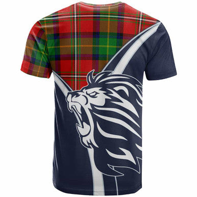 Scottish Boyd Clan Crest Tartan T-Shirt - Scottish Flag With Lion Back Side Tartan Plaid