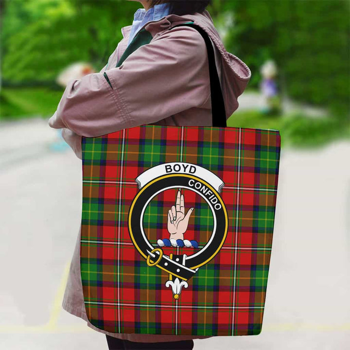 Scottish Boyd Clan Crest Tartan Canvas Bag With Shoulder Strap Tartan Plaid 2