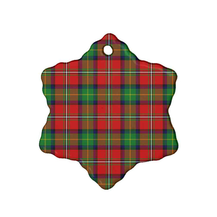 Scottish Boyd Modern Clan Tartan Ceramic Ornament Snow Flake Shape Tartan Plaid
