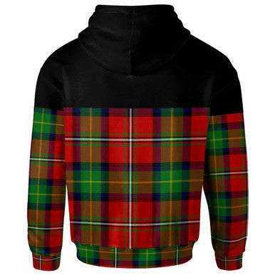 Scottish Boyd Modern Clan Tartan Hoodie - Horizontal Style Back Side Tartan Plaid