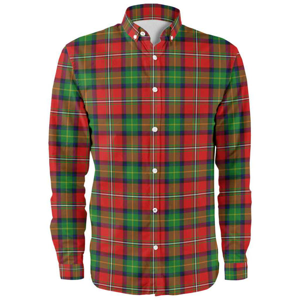 Scottish Boyd Modern Clan Tartan Long Sleeve Shirt Front Side Tartan Plaid