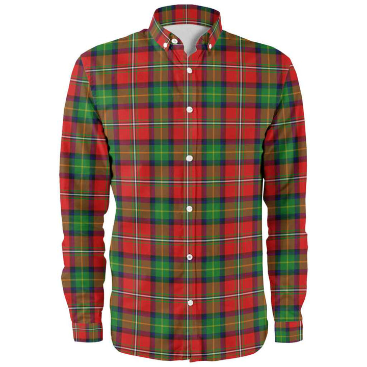 Scottish Boyd Modern Clan Tartan Long Sleeve Shirt Front Side Tartan Plaid