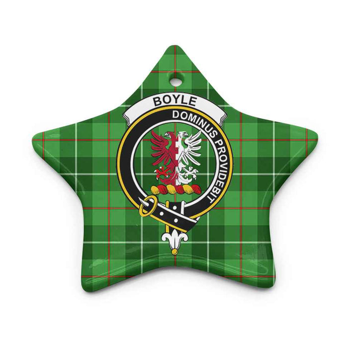 Scottish Boyle Clan Crest Tartan Ceramic Ornament Star Shape Tartan Plaid