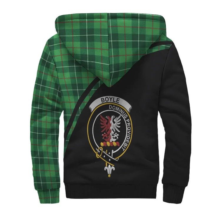 Scottish Boyle Clan Crest Tartan Curve Sherpa Hoodie